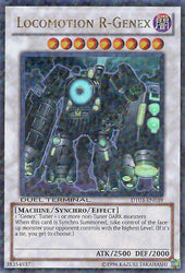 An Ultra Rare Duel Terminal "Locomotion R-Genex" card from the Yugioh Set: Duel Terminal 3.