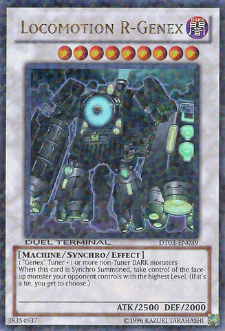 An Ultra Rare Duel Terminal "Locomotion R-Genex" card from the Yugioh Set: Duel Terminal 3.