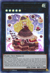 An Ultra Rare "Madolche Puddingcess Chocolat-A-La-Mode" card from the Yugioh Set: Duel Overload.