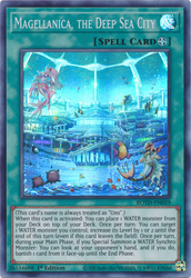 A Super Rare "Magellanica, The Deep Sea City" card from the Yugioh Set: Rise of the Duelist (ROTD).
