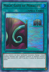 An Ultra Rare "Magic Gate of Miracles" card from the Yugioh Set: Duel Power.