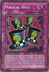 A Super Rare "Magical Hats" card from the Yugioh Set: Pharaoh's Servant (PSV).
