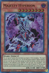  An Ultra Rare "Majesty Hyperion" card from the Yugioh Set: Ghosts From the Past: The 2nd Haunting (GFP2).