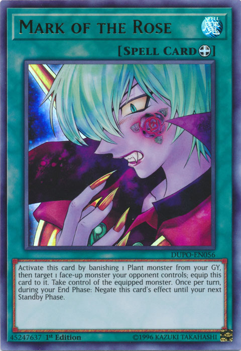 An Ultra Rare "Mark of the Rose" card from the Yugioh Set: Duel Power (DUPO).