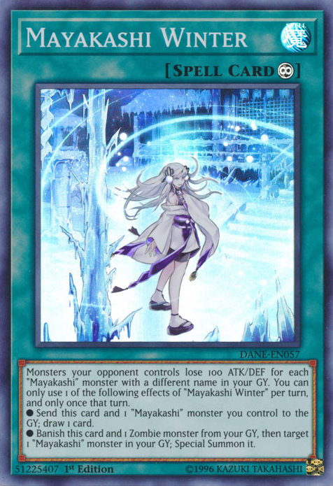 A Super Rare "Maykashi Winter" card from the Yugioh Set: Dark Neostorm (DANE).