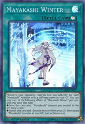 A Super Rare "Maykashi Winter" card from the Yugioh Set: Dark Neostorm (DANE).