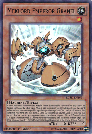 A Super Rare "Meklord Emperor Granel" card from the Yugioh Set: Legendary Collection 5D's (LC5D).