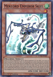A Super Rare "Meklord Emperor Skiel" card from the Yugioh Set: Legendary Collection 5D's (LC5D).
