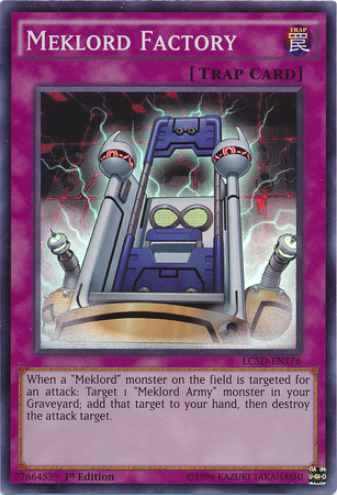 A Super Rare "Meklord Factory" card from the Yugioh Set: Legendary Collection: 5D's (LC5D).
