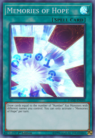 A Super Rare "Memories of Hope" card from the Yugioh Set: Dark Neostorm (DANE).