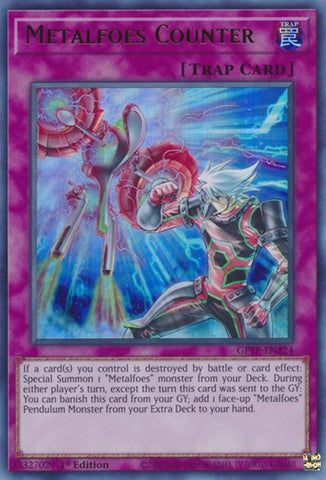 An Ultra Rare "Metalfoes Counter" card from the Yugioh Set: Ghosts From the Past (GFTP).