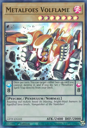 An Ultra Rare "Metalfoes Volflame" card from the Yugioh Set: Ghosts From the Past (GFTP).