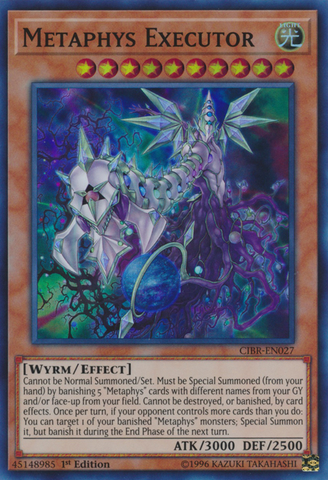 A Super Rare "Metaphys Executor" card from the Yugioh Set: Circuit Break (CIBR).