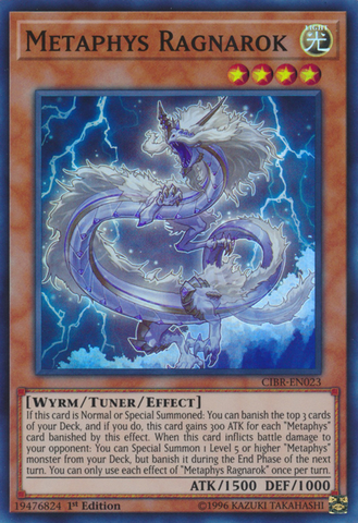 A Super Rare "Metaphys Ragnarok" card from the Yugioh Set: Circuit Break (CIBR).