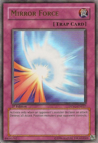 An Ultra Rare "Mirror Force" card from the Yugioh Set: Duelist Pack: Yugi (DPYG).