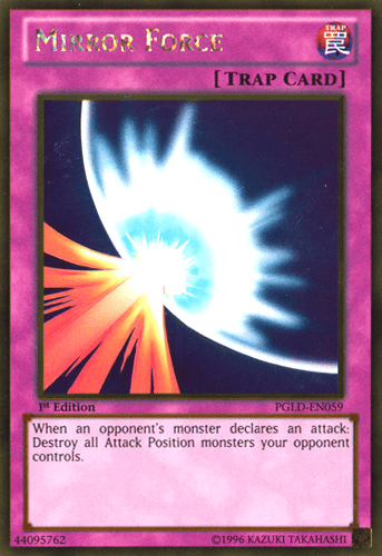 yugioh mirror force cards [PGLD-EN059] Gold Rare Phone Model:iPhone 14 Pro Max auction An individual card from Pokemon TCG Solid Pink