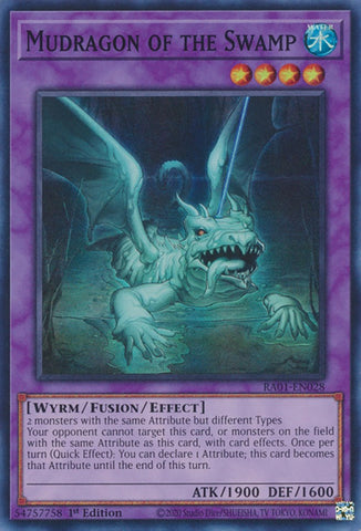 A Super Rare "Mudragon of the Swamp" card from the Yugioh Set: Rarity Collection 1 (RA01).