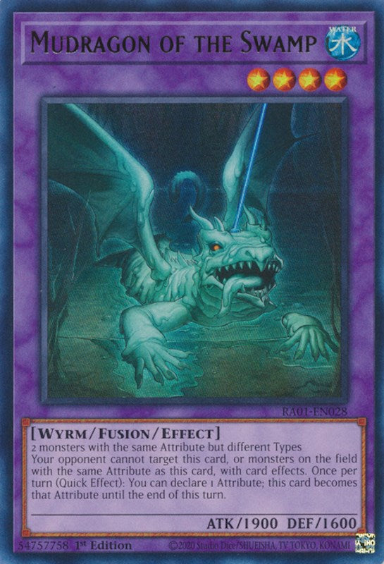 An Ultra Rare "Mudragon of the Swamp" card from the Yugioh Set: Rarity Collection 1 (RA01).