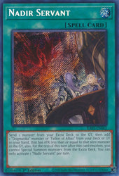 A Secret Rare "Nadir Servant" card from the Yugioh Set: Rarity Collection 1 (RA01).
