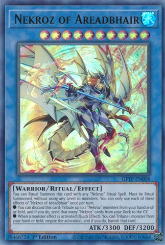 An Ultra Rare "Nekroz of Areadbhair" card from the Yugioh Set: Ghosts From the Past.