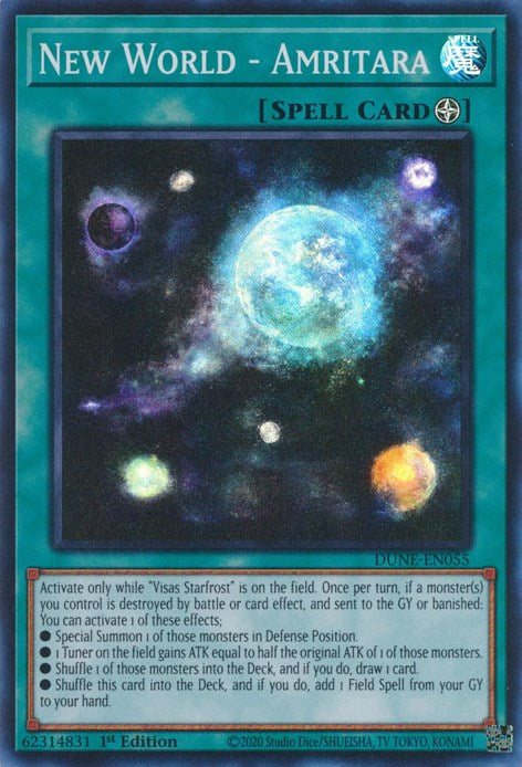A Super Rare "New World - Armitara" card from the Yugioh Set: Duelist Nexus (DUNE).