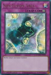 An Ultra Rare "Non-Fusion Area" card from the Yugioh Set: Magnificent Mavens.