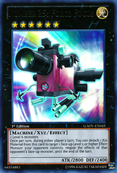 An Ultra Rare "Number 25: Force Focus" card from the Yugioh Set: Galactic Overlord (GAOV).