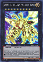 An Ultimate Rare "Number C107: Neo Galaxy-Eyes Tachyon Dragon" card from the Yugioh Set: Primal Origin (PRIO).