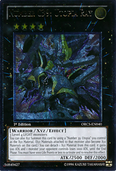 An Ultimate Rare "Number C39: Utopia Ray" card from the Yugioh Set: Order of Chaos (ORCS).