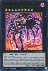 An Ultra Rare "Number C40: Gimmick Puppet of Dark Strings" card from the Yugioh Set: Legendary Duelists: Season 3 (LDS3).