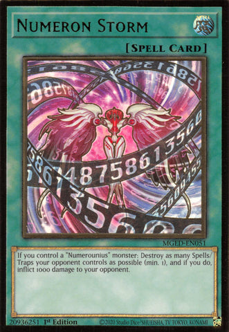  A Gold Rare "Numeron Storm" card from the Yugioh Set: Maximum Gold: El Dorado.