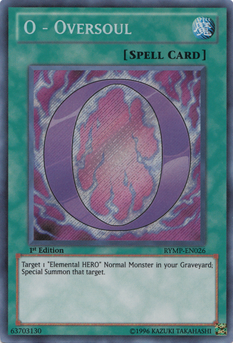 A Secret Rare "O - Oversoul" card from the Yugioh Set: Ra-Yellow Mega Pack.