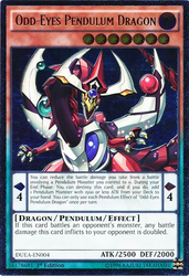An Ultimate Rare "Odd-Eyes Pendulum Dragon" card from the Yugioh Set: Duelist Alliance (DUEA).