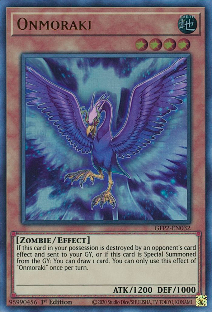  An Ultra Rare "Onmoraki" card from the Yugioh Set: Ghosts From the Past: The 2nd Haunting (GFP2).