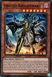  A Super Rare "Orcust Knightmare" card from the Yugioh OTS Tournament Pack 13 set.