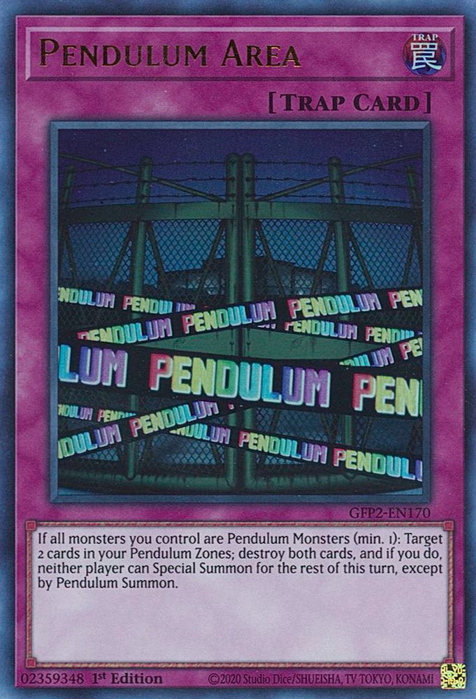 An Ultra Rare "Pendulum Area" card from the Yugioh Set: Ghosts From the Past: The 2nd Haunting (GFP2).