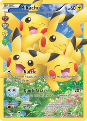 An Ultra Rare "Pikachu" (RC29/RC32) card from the Pokemon Set: XY: Generations.