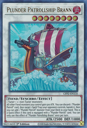 An Ultra Rare "Plunder Patrollship Brann" card from the Yugioh Set: Ghosts From the Past: The 2nd Haunting (GFP2).