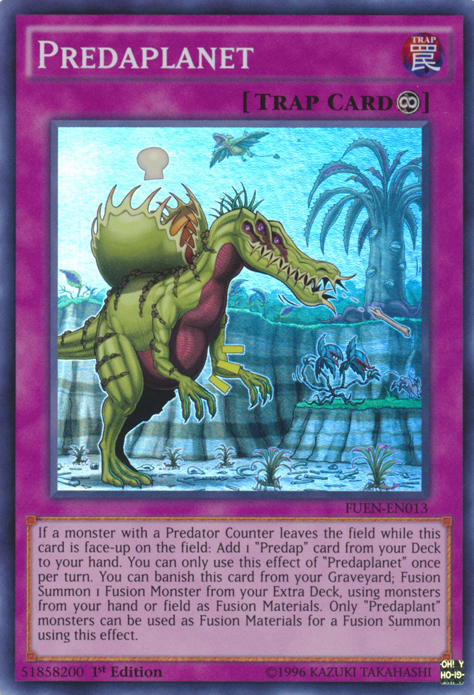A Super Rare "Predaplanet" card from the Yugioh Set: Fusion Enforcers (FUEN).