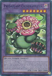 An Ultra Rare Blue "Predaplant Chimerafflesia" card from the Yugioh Set: Legendary Duelists: Season 3.