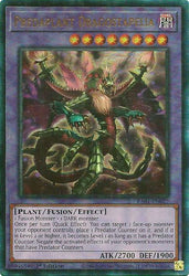 A Prismatic Ultimate Rare "Predaplant Dragostapelia" card from the Yugioh Set: Rarity Collection 1 (RA01).