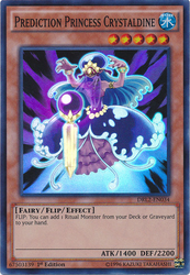 A Super Rare "Prediction Princess Crystaldine" card from the Yugioh Set: Dragons of Legend 2 (DRL2).