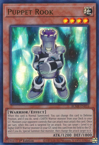 An Ultra Rare "Puppet Rook" card from the Yugioh Set: Battles of Legend: Monstrous Revenge.