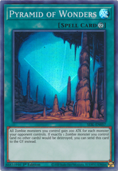 A Super Rare "Pyramid of Wonders" card from the Yugioh Set: Secret Slayers.