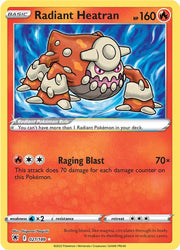 An Ultra Rare "Radiant Heatran" (027/189) card from the Pokemon Set: Astral Radiance