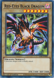 An Ultra Rare Purple "Red-Eyes Black Dragon" card from the Yugioh Set: Legendary Duelists: Season 1 (LDS1).