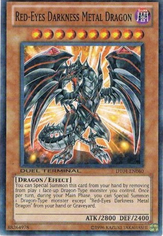 A Common Duel Terminal "Red-Eyes Darkness Metal Dragon" card from the Yugioh Set: Duel Terminal 4.