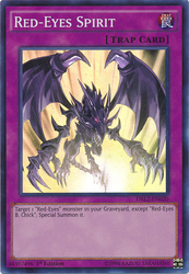 A Super Rare "Red-Eyes Spirit" card from the Yugioh Set: Dragons of Legend 2 (DRL2).