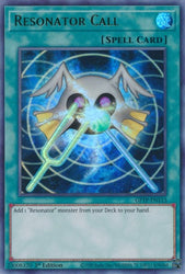 An Ultra Rare "Resonator Call" card from the Yugioh Set: Ghosts From the Past (GFTP).