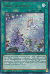 An Ultra Rare "Rikka Glamour" card from the Yugioh Set: Maze of Memories.